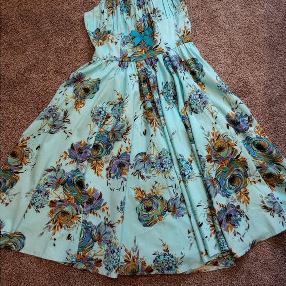 Pinup girl clothing Blue Ella Dress - Picture 7 of 10